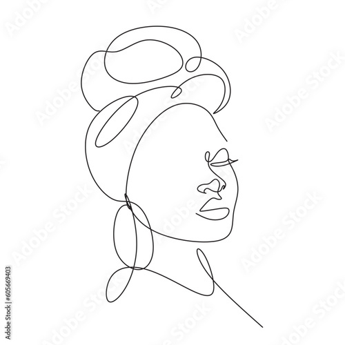 Obraz na plátně Abstract portrait of young African woman in minimalistic modern style