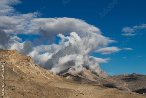 landscape with blue sky and clouds