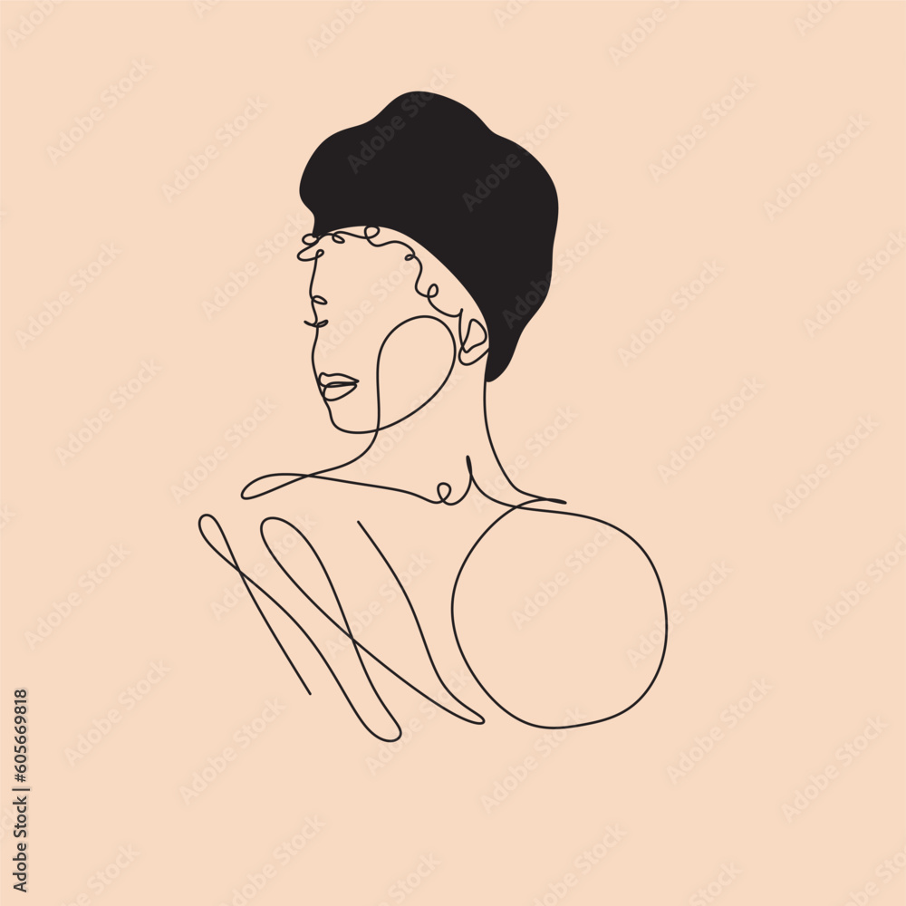 Minimalistic drawing of beautiful black women, afro american women, celebrating black history month, vector, outline Minimalistic drawing of beautiful black women, afro american women, celebrating black history month, vector, outline