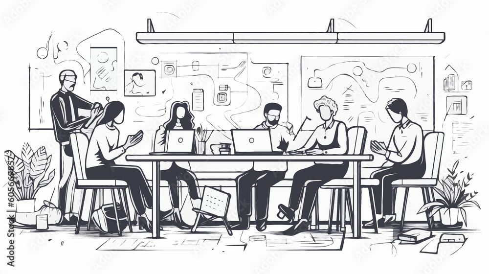 A team of business meeting at coffee shop