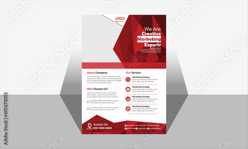 Corporate business flyer template design set with red and dark color. Marketing, business proposal, promotion, advertise, publication, cover page.