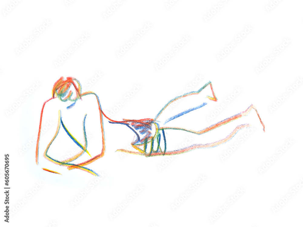 Fototapeta premium Beach vacation tan sand sea love story