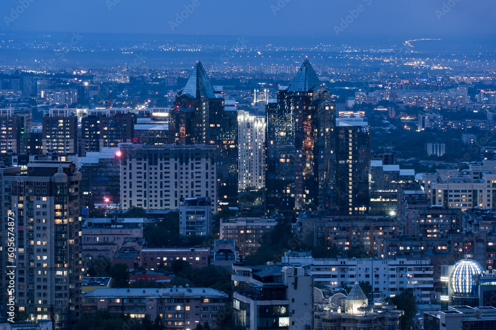 Panoramic view on Almaty downtown, Kazakhstan