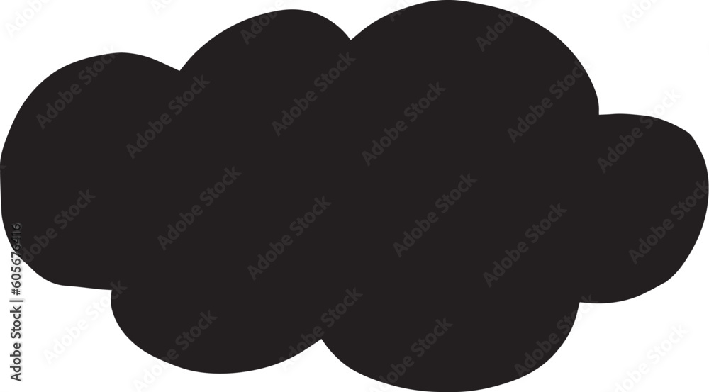 Cartoon black cloud with free shape Cartoon black cloud with free shape