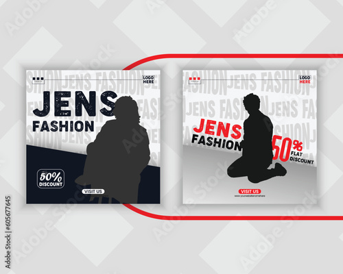 Fashion sale social media post design, Jens fashion Instagram post design template