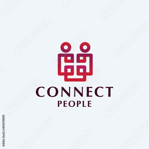 Vector logo design template. Concept for family, teamwork, creativity, training, business partnership, sport team. Human logotype