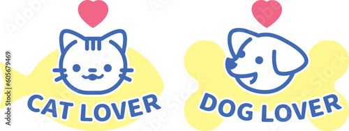 Cat and dog lovers stickers for pet lover parties, also great for pet restaurants.