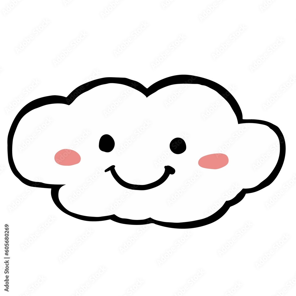Smiling free-formed white cloud cartoon Smiling free-formed white cloud cartoon