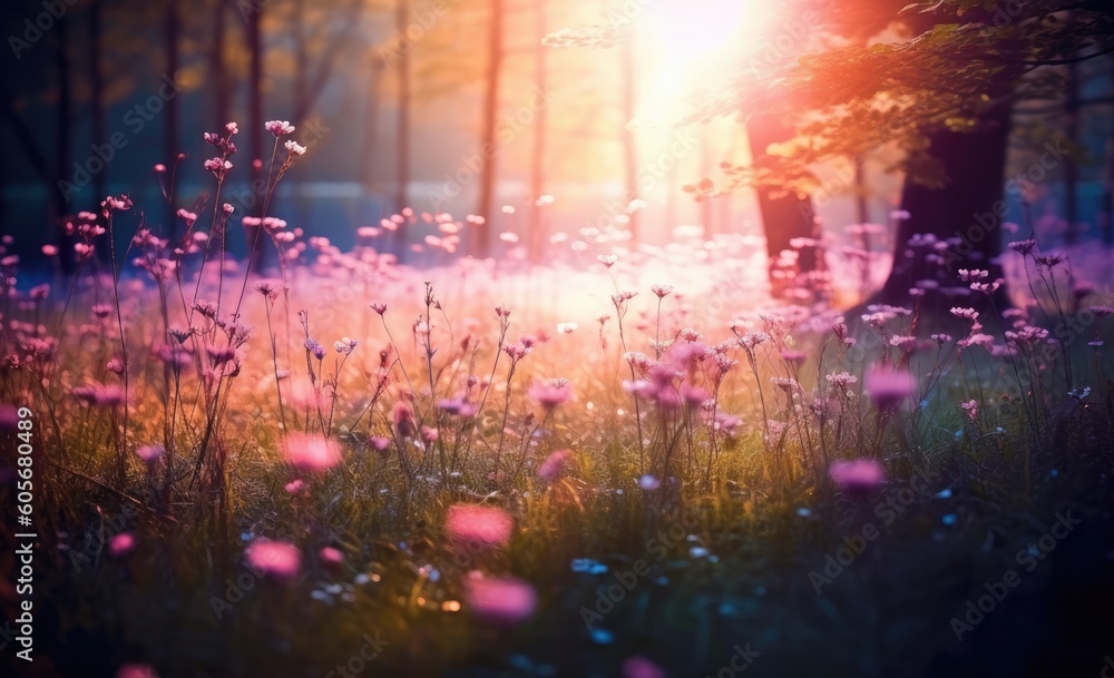Envision a captivating spring background, with a blooming glade, trees, and a blue sky softly blurred on a sunny day. A natural spectacle, crafted by AI
Envision a captivating spring background, with a blooming glade, trees, and a blue sky softly blurred on a sunny day. A natural spectacle, crafted by AI