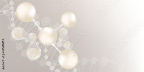 Hyaluronic acid hair and skin solutions ad, white collagen serum drop with cosmetic advertising background ready to use, illustration vector.	