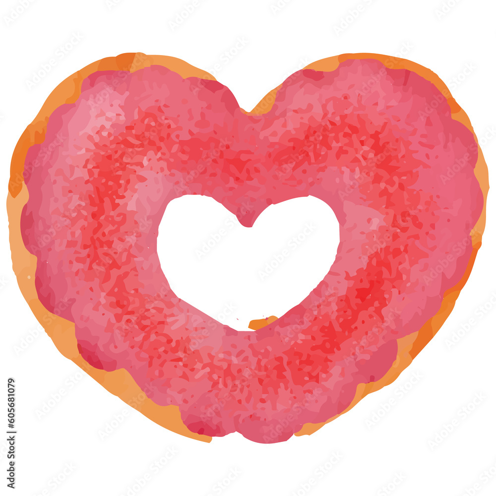 Heart Love Donuts Sweet Desert Clip art Element Transparent Background