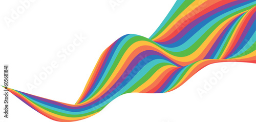 June is Pride month. Rainbow wave shape color background. Trendy backdrop for banner  poster  flyer  website