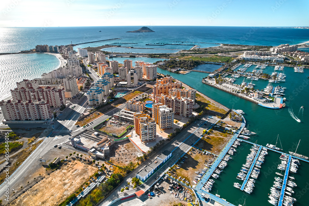 Obraz premium Marina in the spanish town of La Manga del Mar Menor. Murcia. Spain
