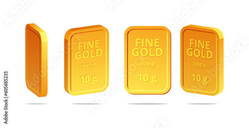 Fine gold isolated on white background 