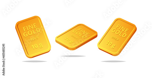 Fine gold isolated on white background 