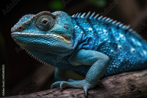 Blue chameleon. Generative AI. © Сергей Косилко