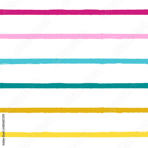 Vector striped summer pattern. Paint Lines Seamless background. Colorful brush strokes. Bright stripes watercolor lines