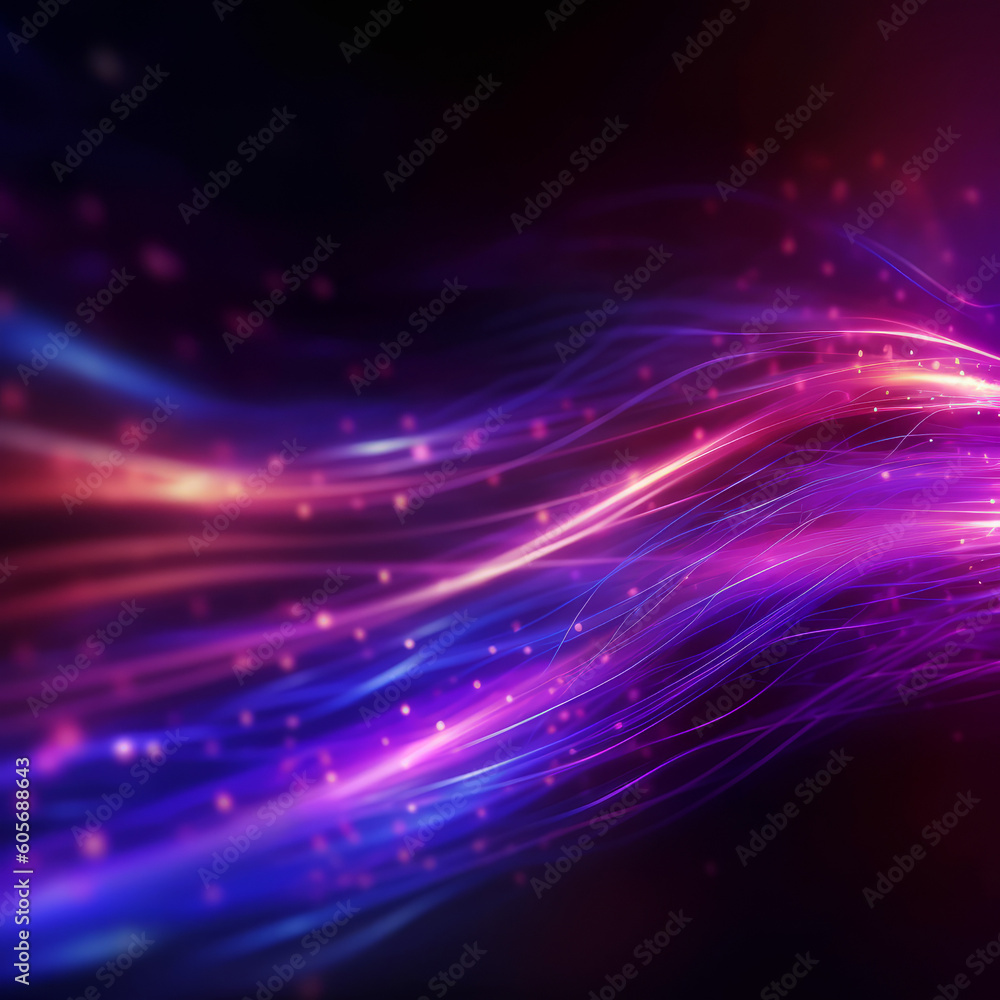 abstract futuristic background with purple and blue glowing neon moving high speed wave lines and bokeh lights data transfer concept 