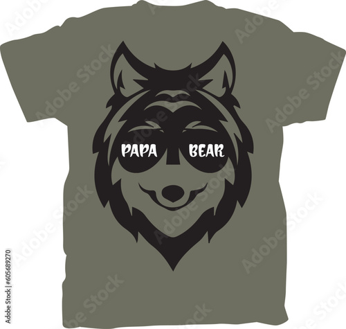 Papa Bear Sunglass Svg T shirt Design
