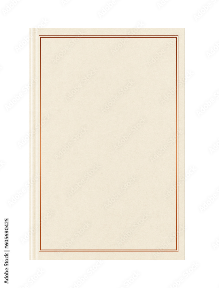 Closed beige blank book with frame isolated on white Closed beige blank book with frame isolated on white