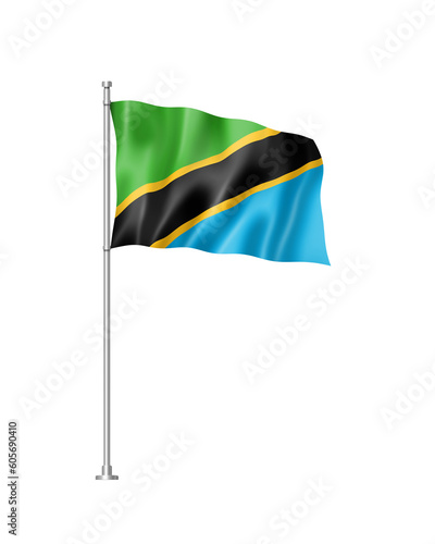 Tanzania flag isolated on white photo