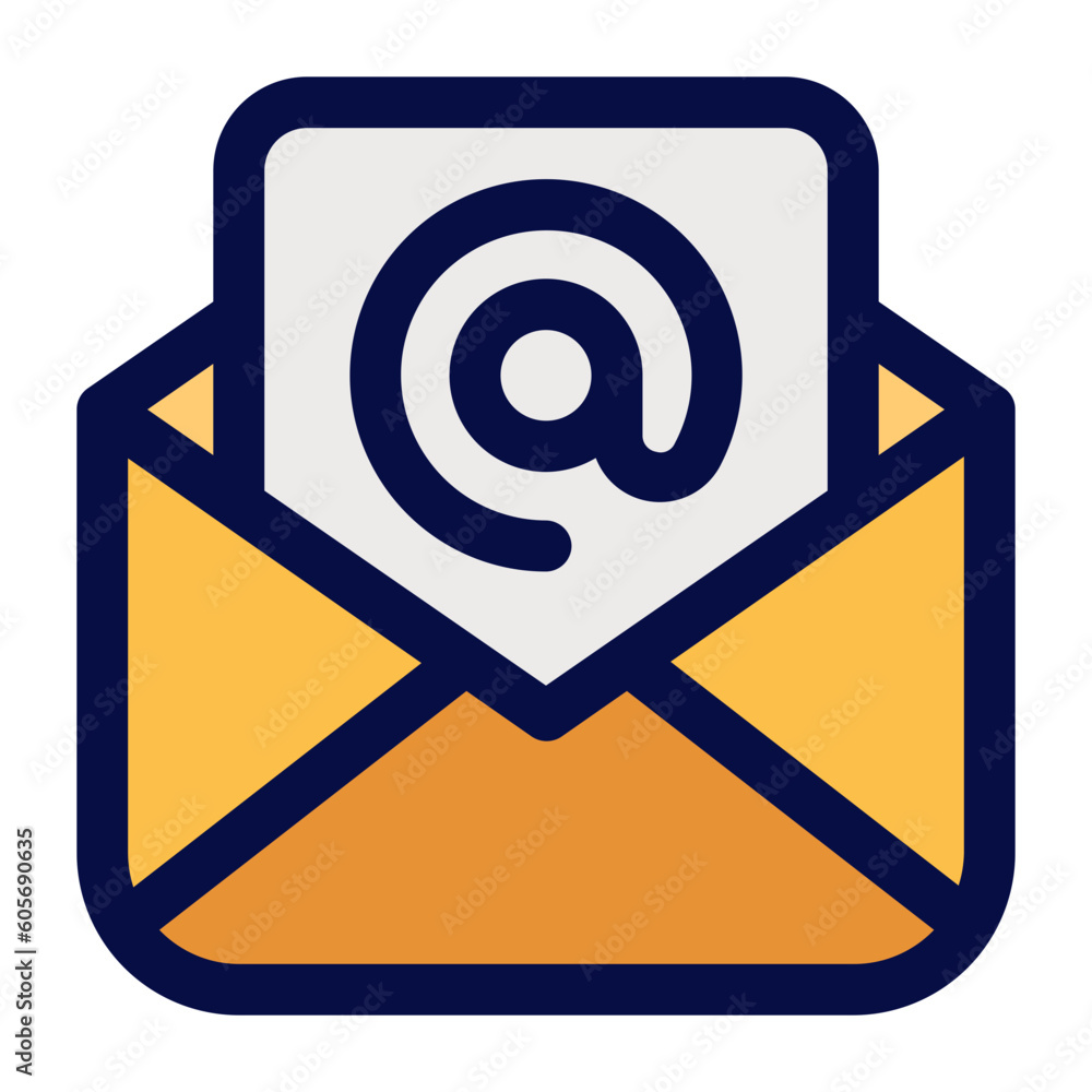 open email communication filled line, outline flat icon open email communication filled line, outline flat icon