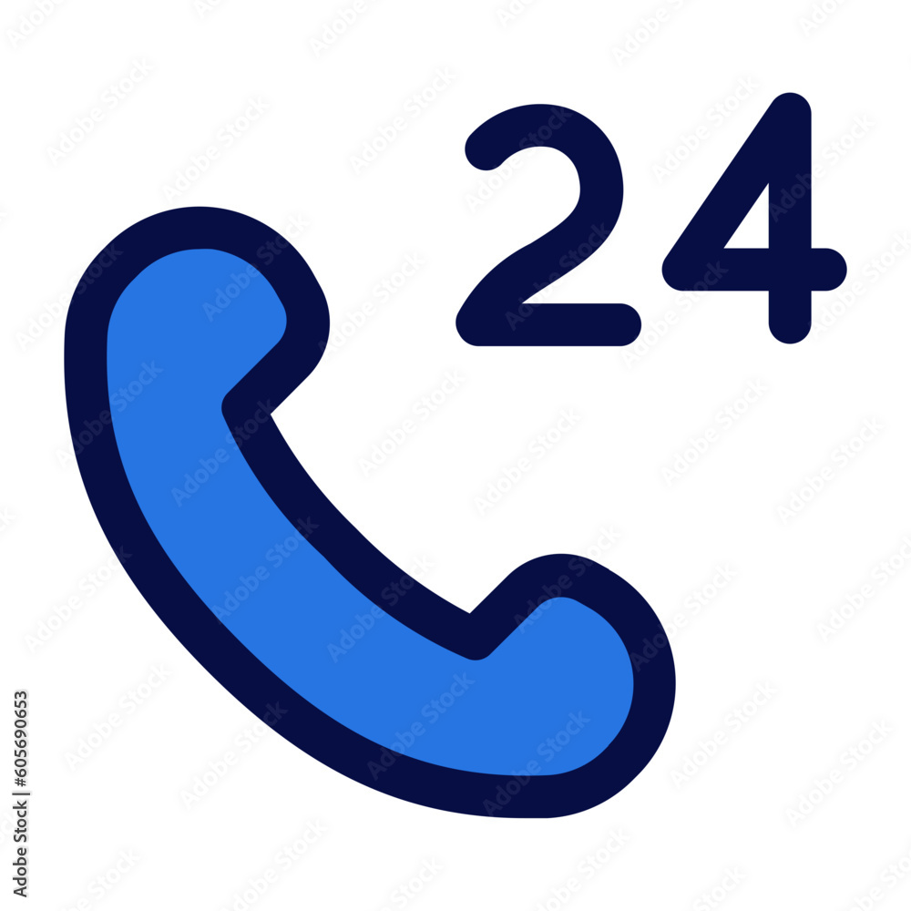 24 hours call center filled line, outline flat icon 24 hours call center filled line, outline flat icon