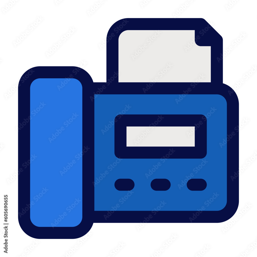 fax communication filled line, outline flat icon fax communication filled line, outline flat icon