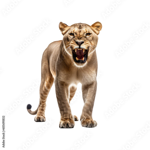 lioness on a transparant background, PNG, Generative Ai