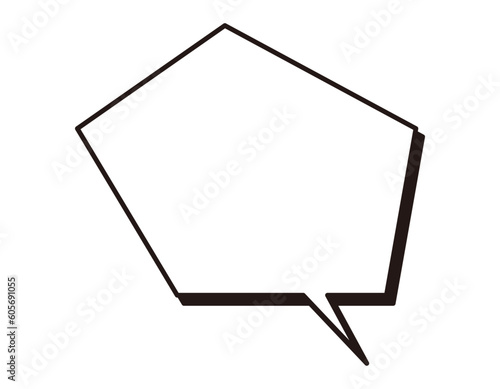 五角形のフキダシ　影あり