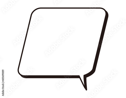 角丸の四角いフキダシ　影あり