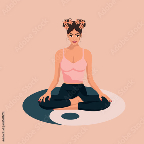 yoga girl in lotus position