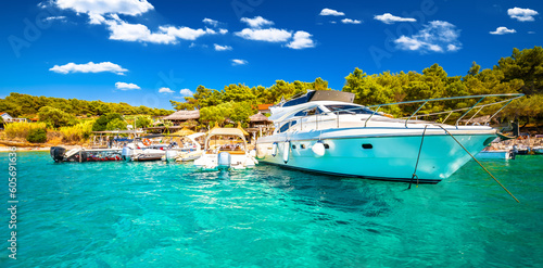 Pakleni Otoci Palmizana bay turquoise beach yachting destination panoramic view