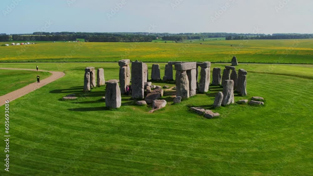 custom made wallpaper toronto digitalDrone aerial shot orbiting Stonehenge on a sunny day with tourists
