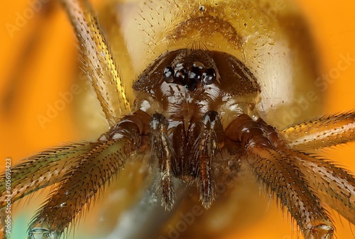 Valokuva Super detailed macro photography of the head of a spitting spider specimen, Scyt