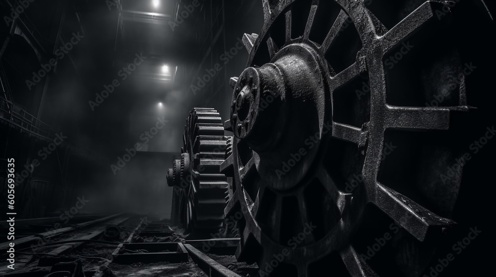 Heavy Gear Covered in Machine Oil