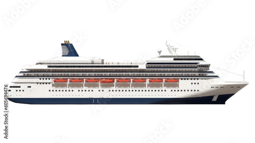 Cruise ship isolated on transparent background. Generative AI