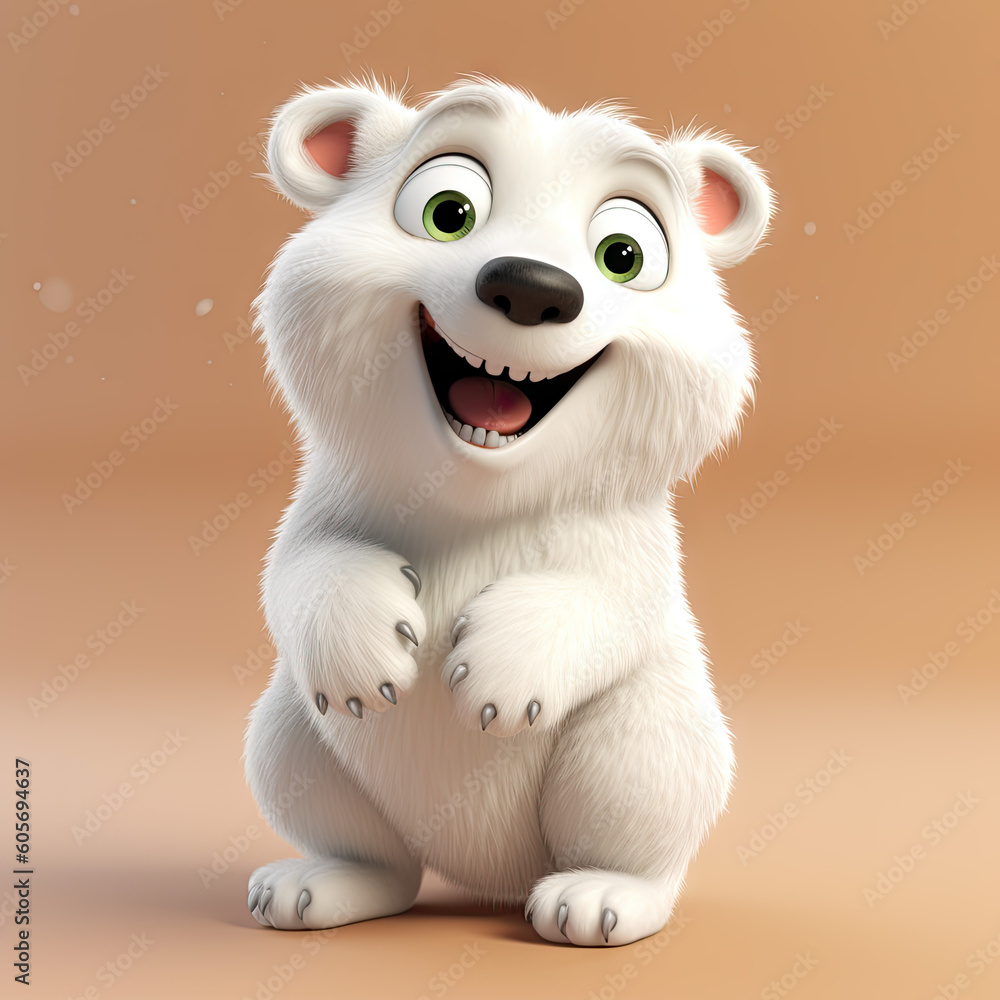 Cute Polar bear illustration 3D Cute Polar bear illustration 3D