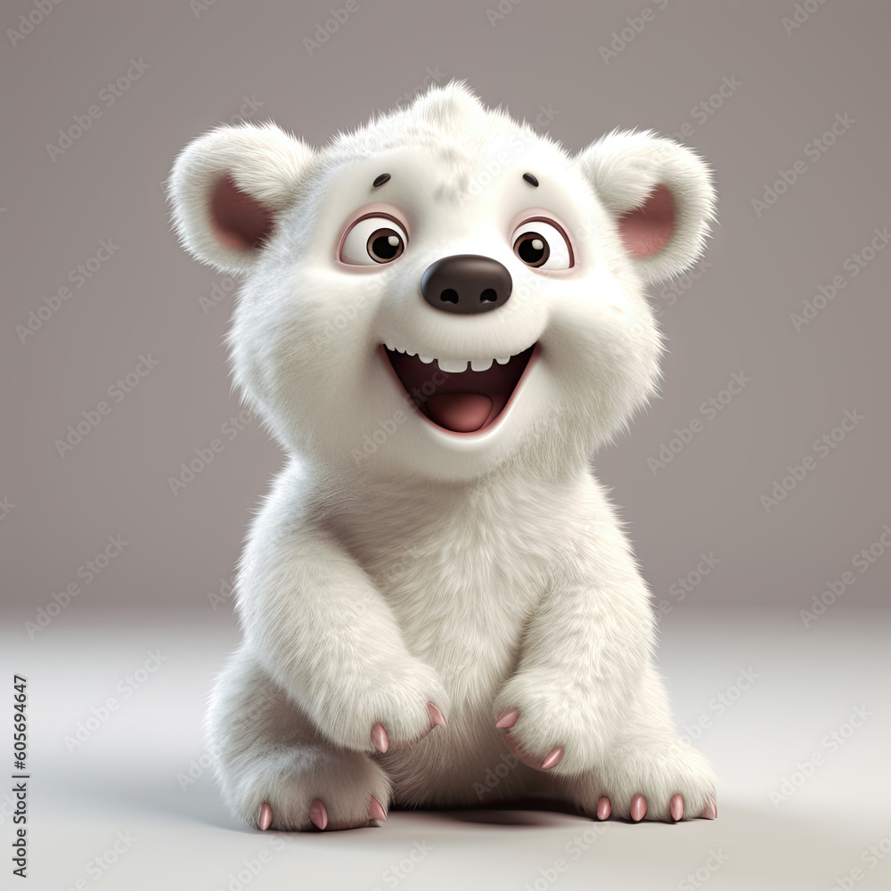 Naklejka premium Cute Polar bear illustration 3D