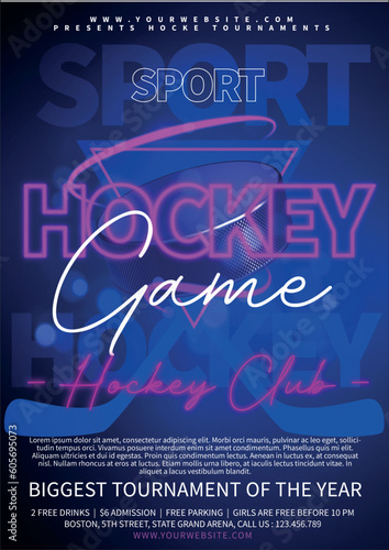 Photography Hockey Game Poster Template