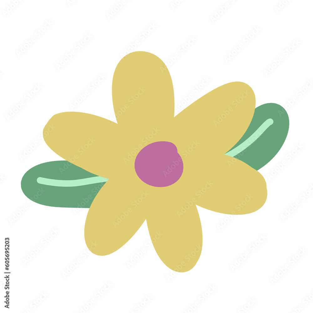 Set of hand drawn cartoon images of leaves and flowers in various pastel colors, tulips. Set of hand drawn cartoon images of leaves and flowers in various pastel colors, tulips.