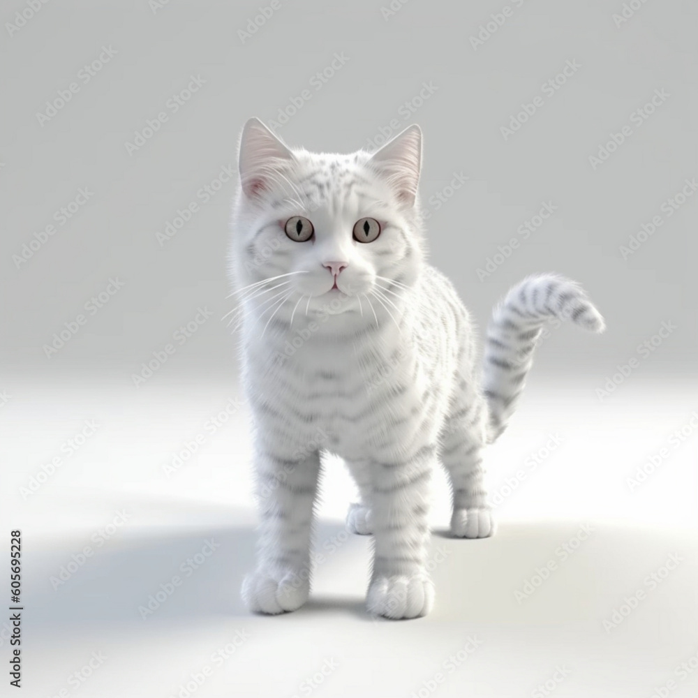 cat on white background