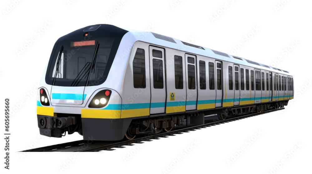 High-speed train isolated on transparent background. Generative AI