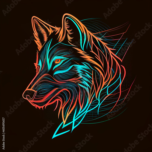 wolf head vector © Marcos Bauermann