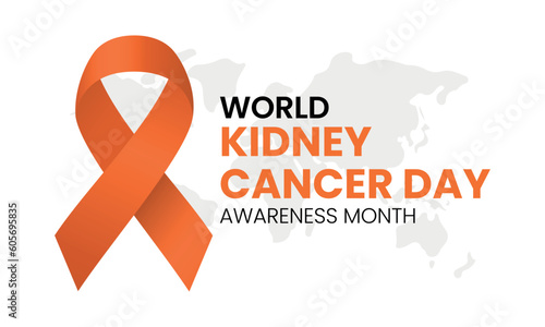 National Kidney Cancer Awareness Month, June 16 is World Kidney Cancer Day, Vector Design Template For Poster