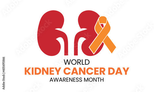 National Kidney Cancer Awareness Month, June 16 is World Kidney Cancer Day, Vector Design Template For Poster