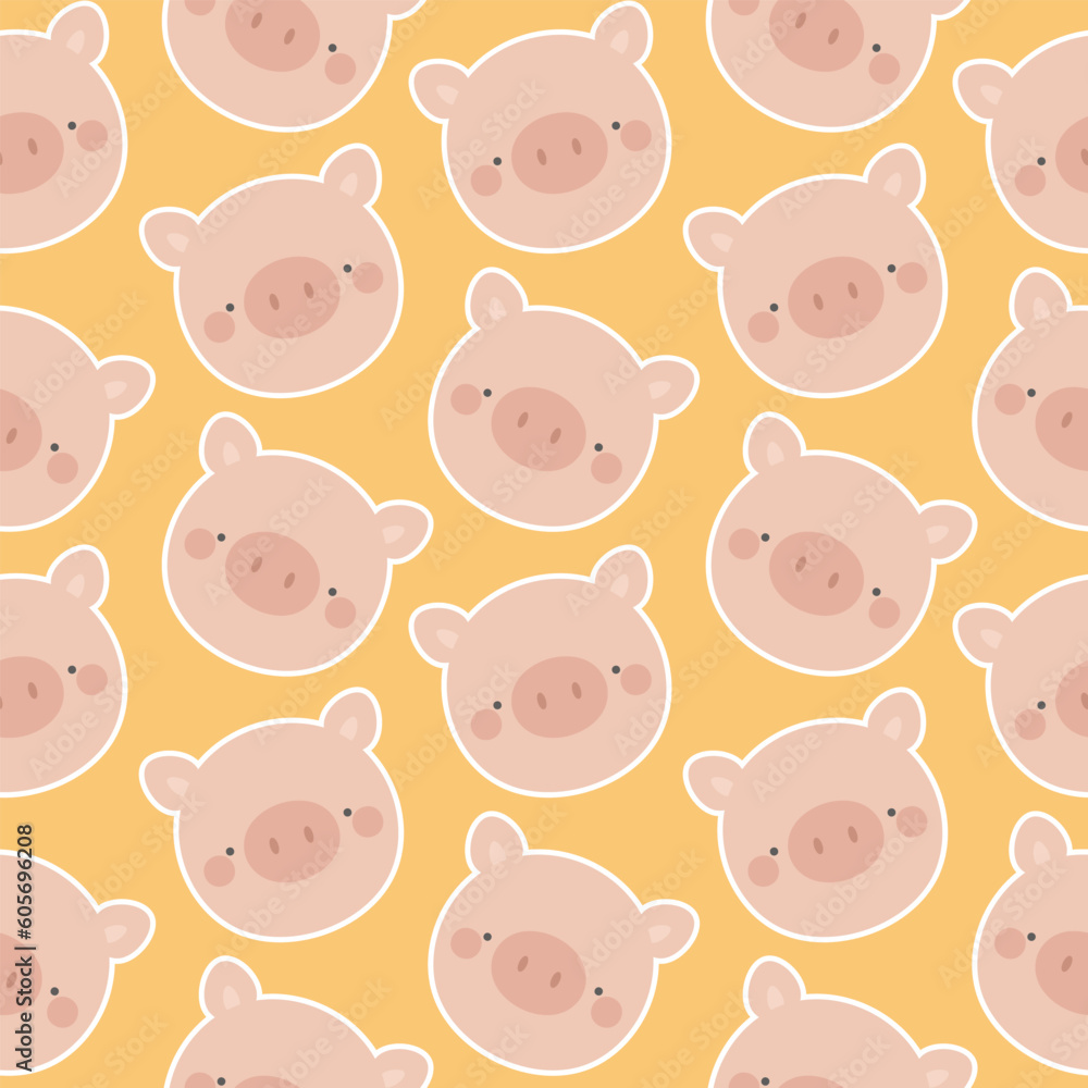 Cute farm animals seamless pattern, abstract hand drawn dot background with adorable farm animals vector illustration Cute farm animals seamless pattern, abstract hand drawn dot background with adorable farm animals vector illustration