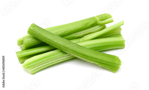 Chopped celery isolated on white 