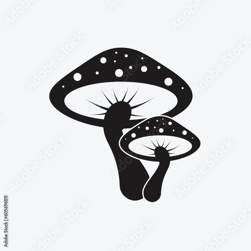 Mushroom icon set. Amanita Muscaria sign collection. Magic mushroom symbol. Vector.