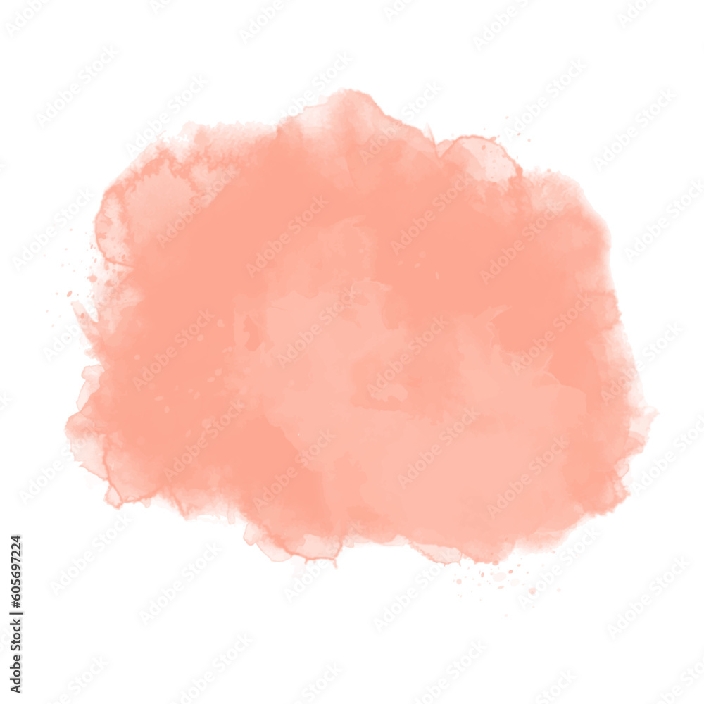Abstract light salmon watercolor stain texture background